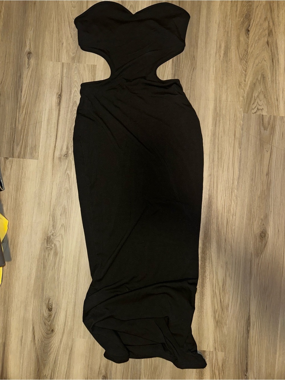 SHEIN Black Backless Strapless Maxi Dress with Cutout